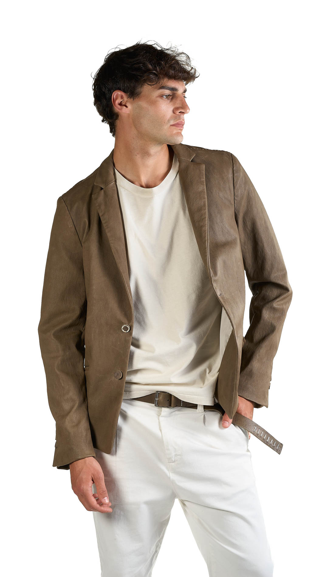 DANIELE BASTA LEATHER AND SILVER JACKET